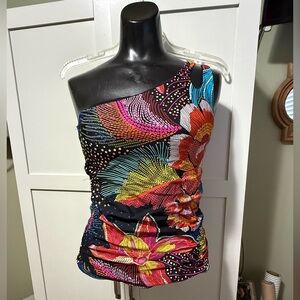 La Blanca Island Goddess One-Shoulder Tankini Top